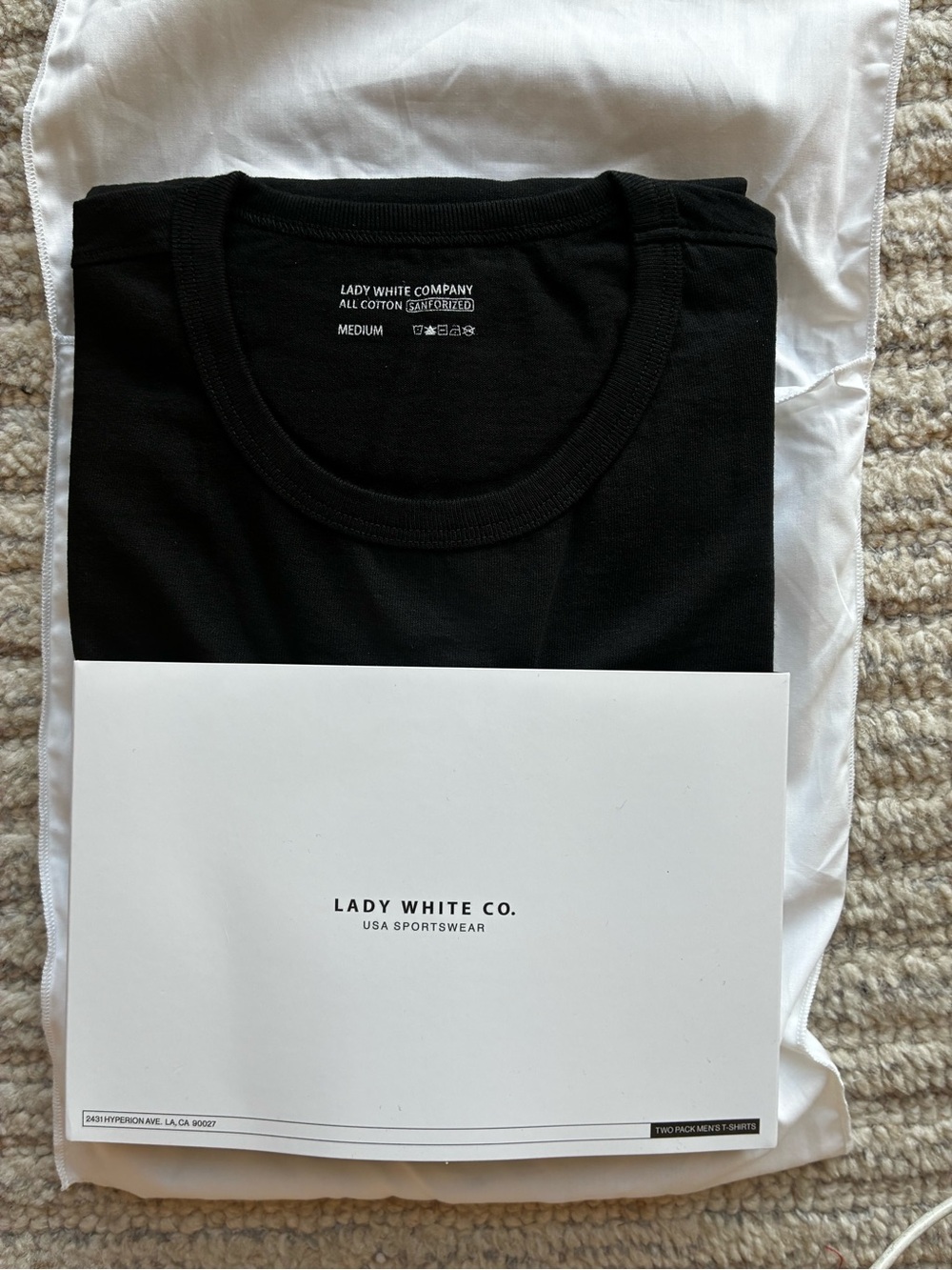 Lady white Black Crew Neck Short Sleeve T-Shirt- 2 pack